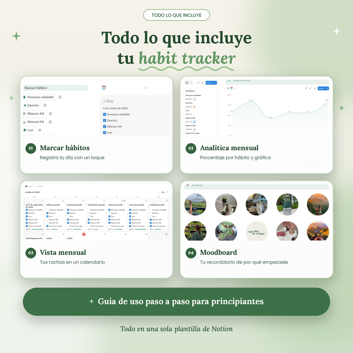 Habit tracker para notion + guia de uso para principiantes.